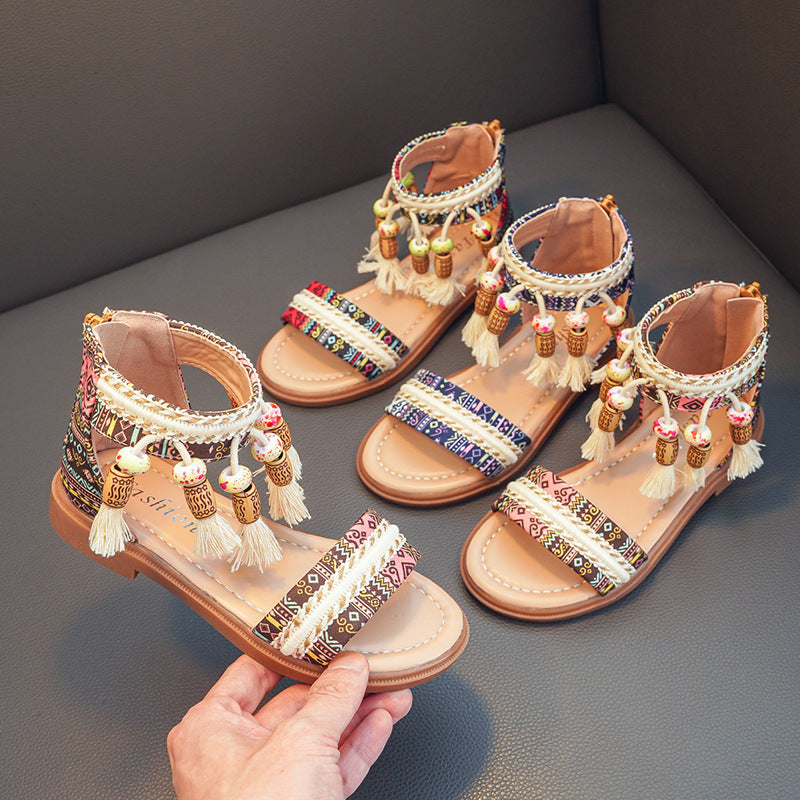 Girls Korean Style Soft Sole Roman Princess Sandals
