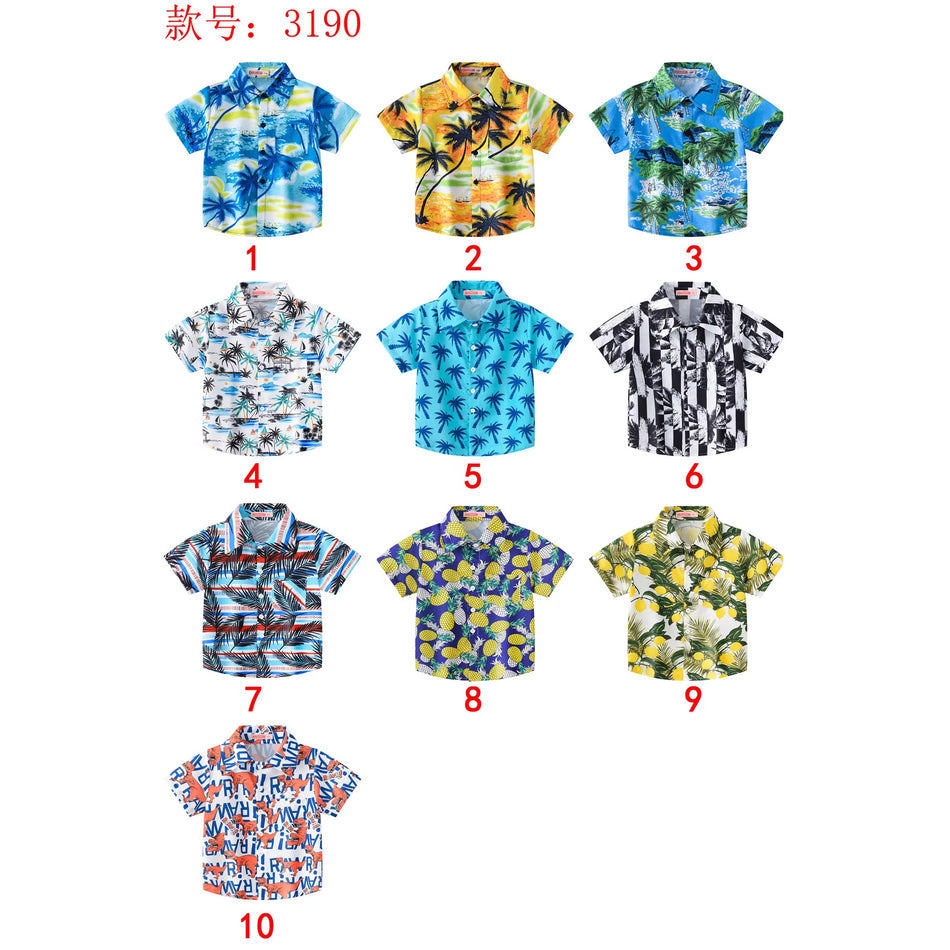 Boys Tropical Print Short Sleeve Beach Shirt