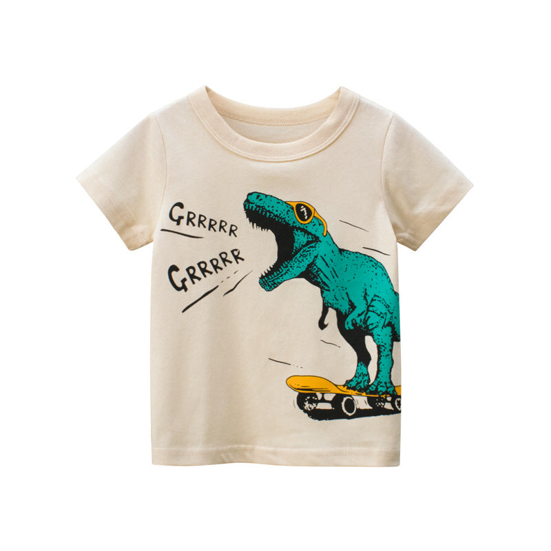 Boys Premium Cotton Sports Print Summer Crew Neck T-Shirt