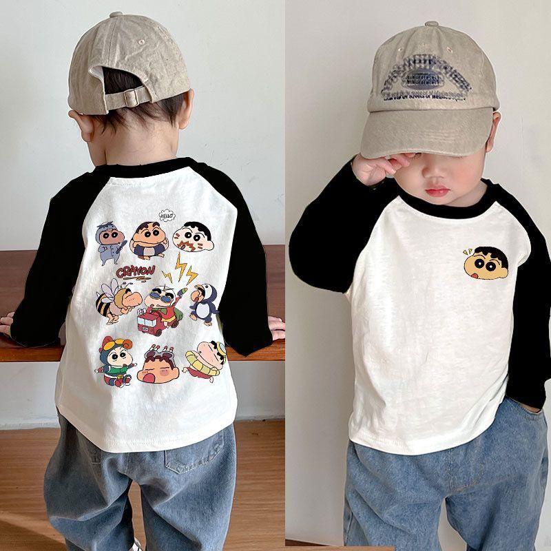Premium Cotton Cartoon Patchwork Kids Long Sleeve T-Shirt