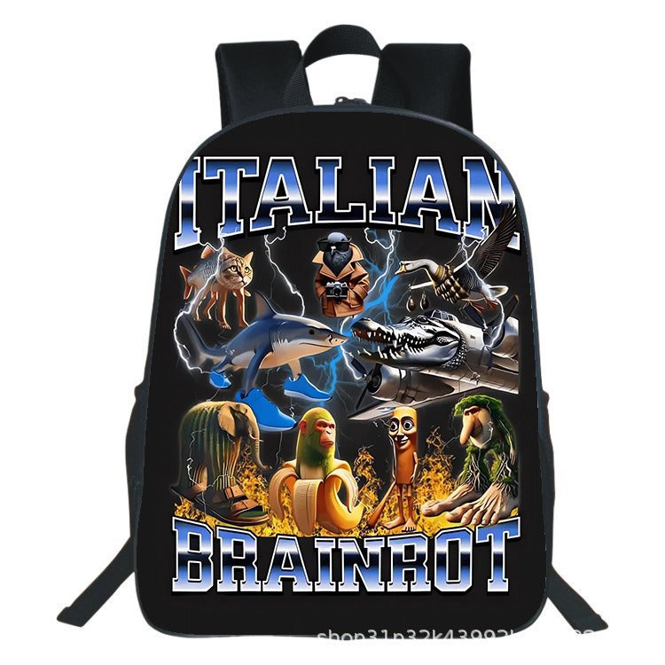 Cartoon Print Kids Large Capacity Lightweight Backpack