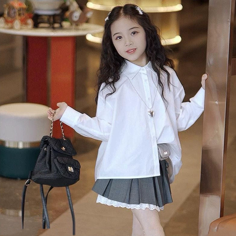 Girls Princess Style Bow Detail Skirt Set Outfit