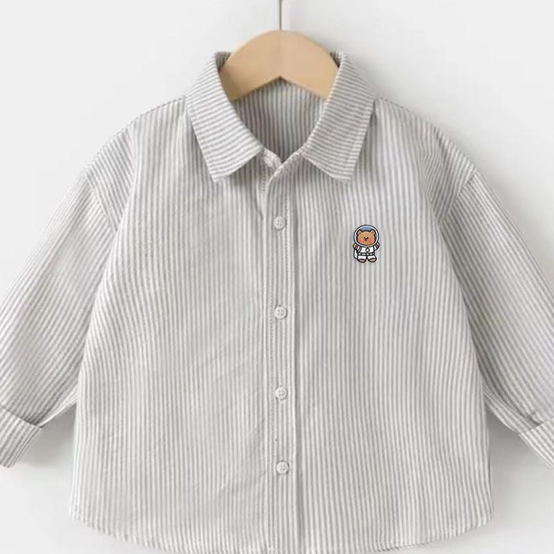 Boys Cartoon Long Sleeve Casual Shirt for Kids
