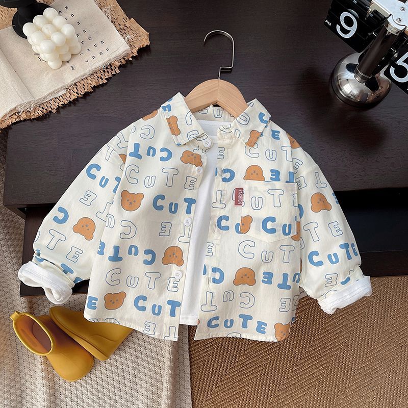 Boys Pure Cotton Long Sleeve Shirt Jacket for Kids