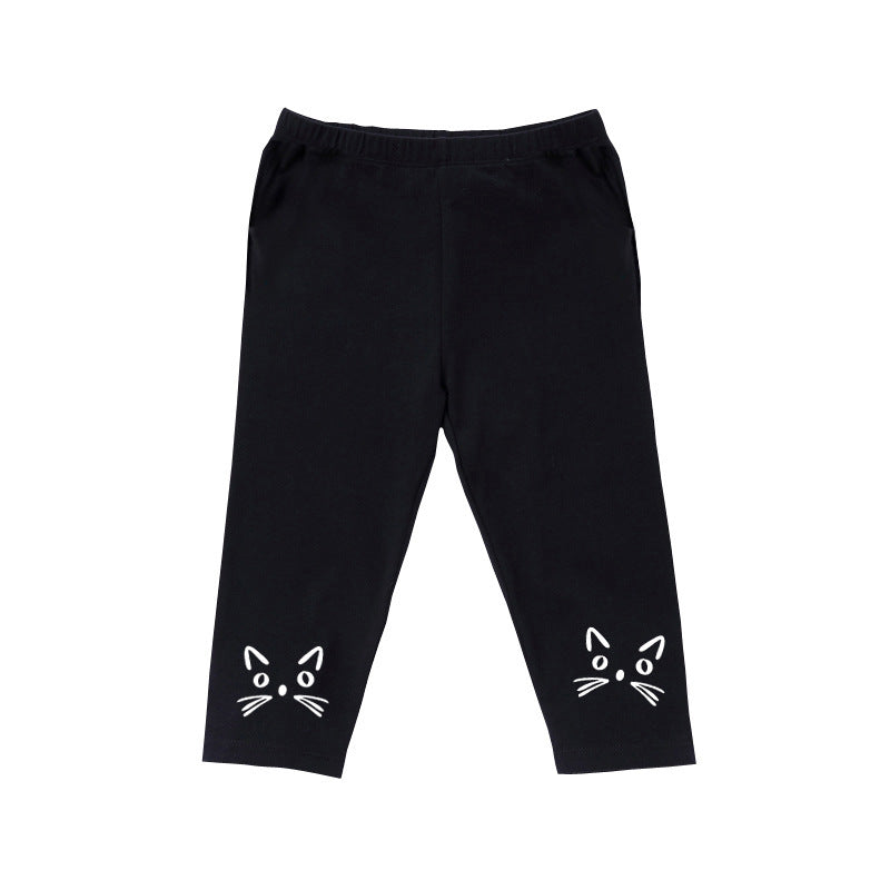 Plus Size Girls Summer Leggings Kids Stretch Casual Pants