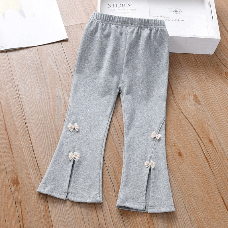 Girls Flared Leggings Kids Fashion Long Pants for Spring Autumn