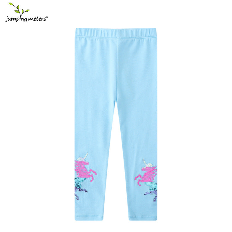 Girls Cartoon Leggings Kids Stretch Pants Spring Summer