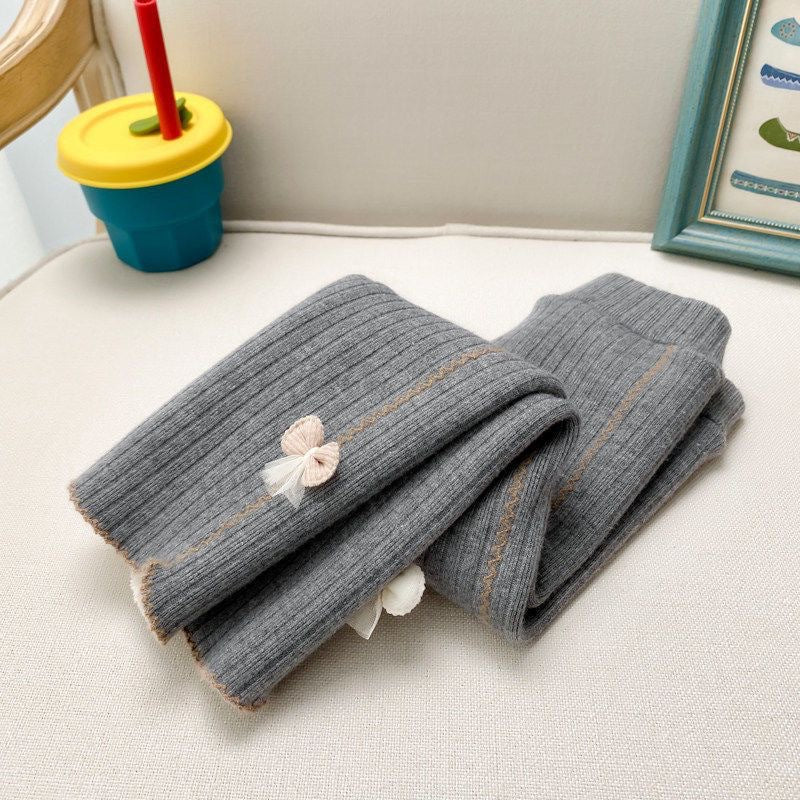 Girls Fleece-Lined Leggings Kids Thickened Winter Warm Pants
