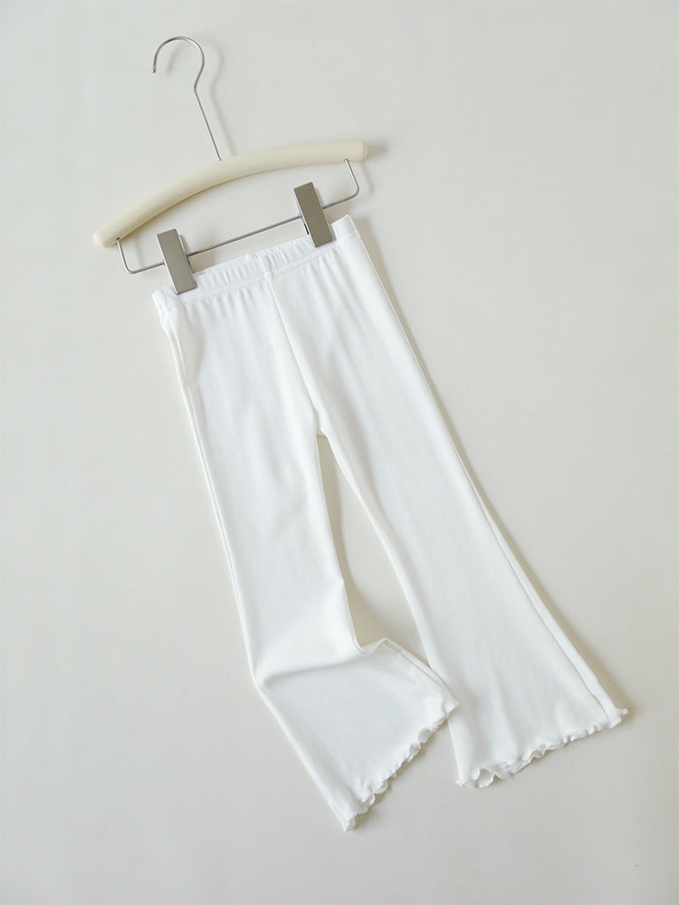 Girls Flared Leggings Kids Stretch Casual Long Pants