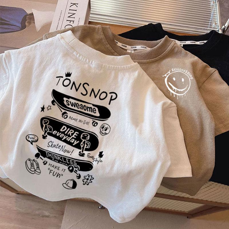Boys' Cotton Loose Fit Short Sleeve T-Shirt
