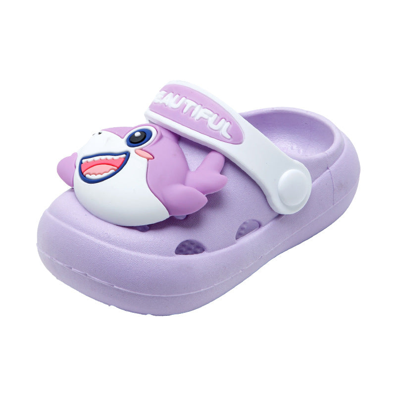 Kids' Shark Cartoon Closed-Toe Clog Sandals