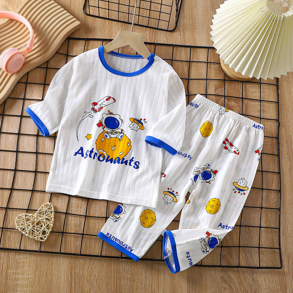Premium Kids' Pure Cotton Long Sleeve Pajama Homewear Set