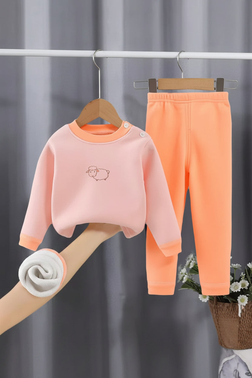 Kids' Velvet Fleece Thermal Underwear Pajama Set