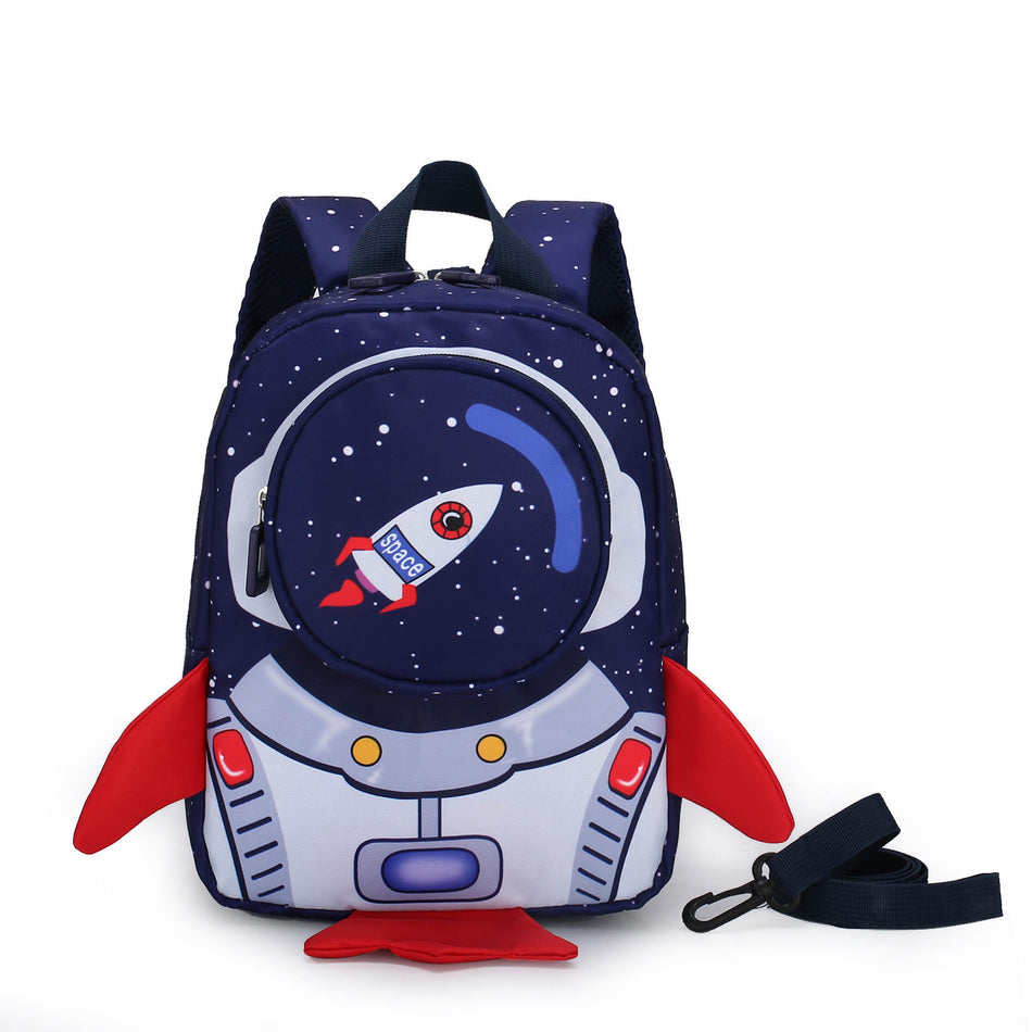 Cartoon Rocket Kids Anti-Lost Kindergarten Backpack