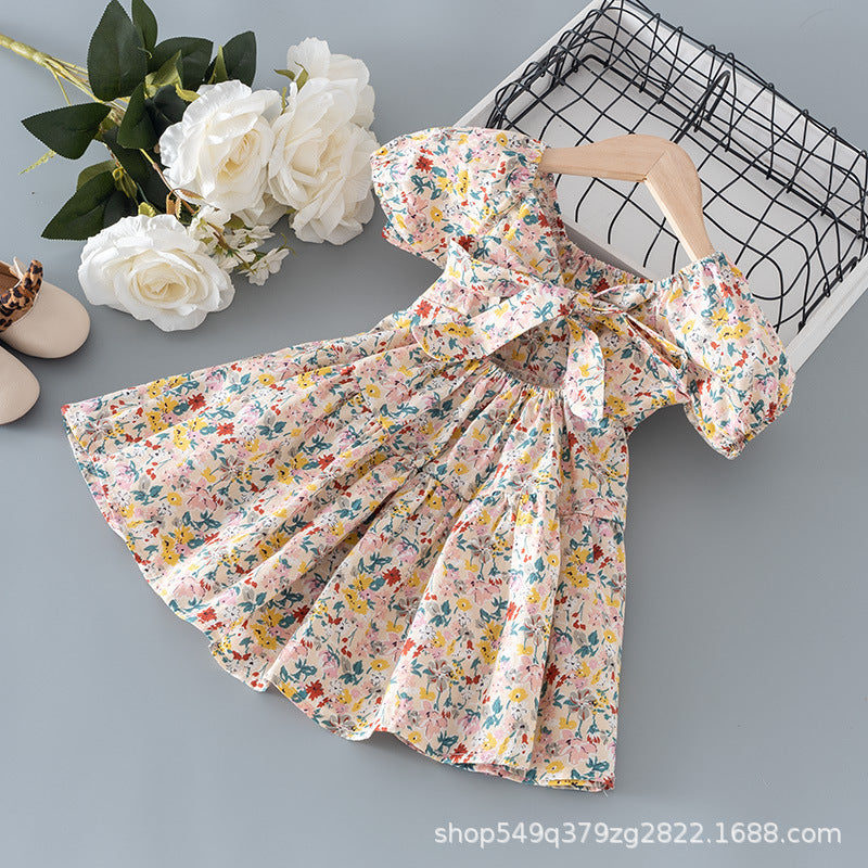 Girls Floral Cotton Summer Princess Dress