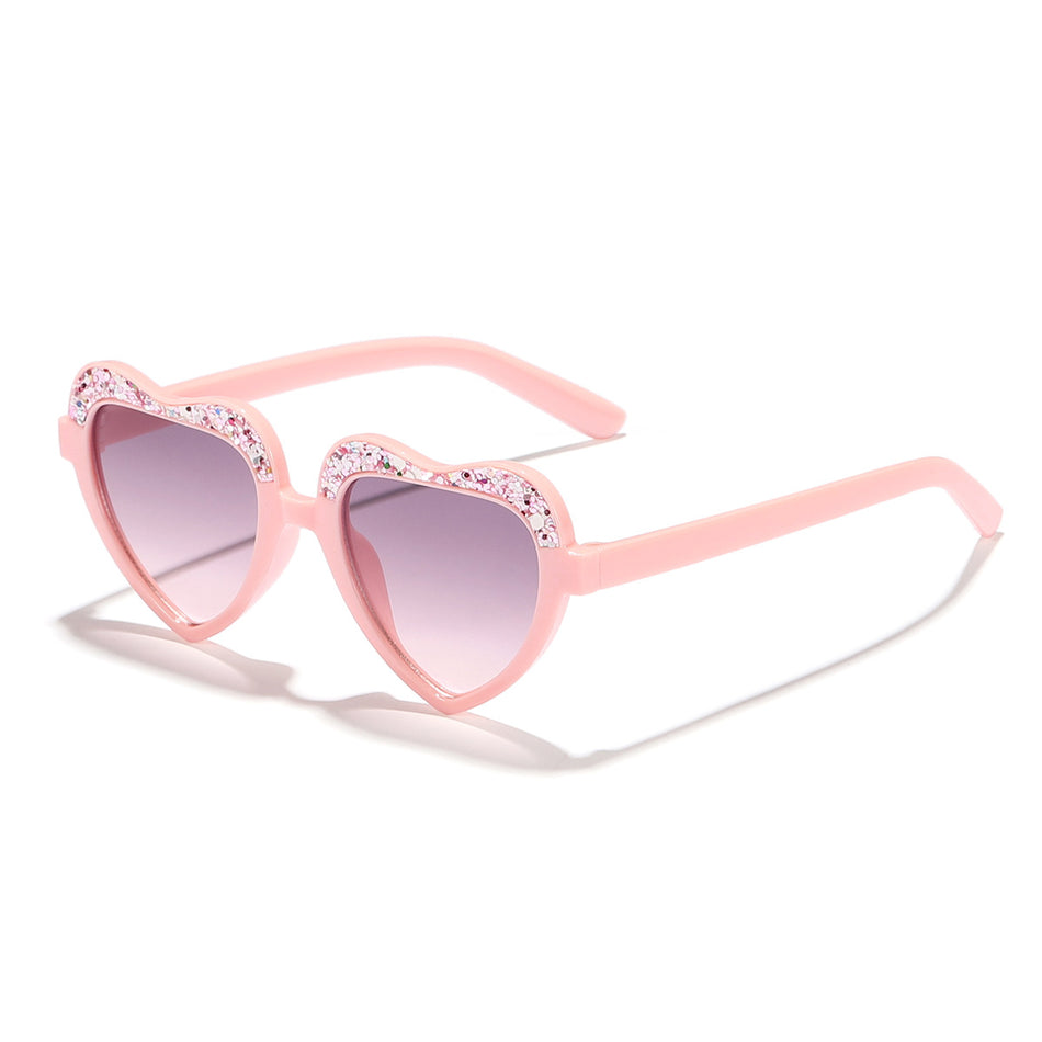 Kids' Sequin Heart Frame Sunglasses with UV Protection