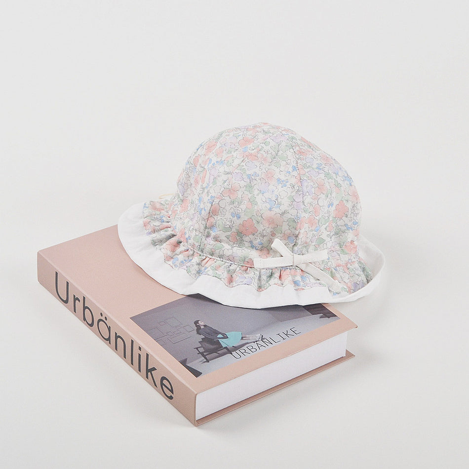 Baby Girls' Breathable Cotton Sun Hat with Adjustable Fit