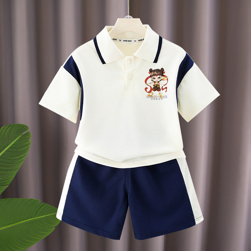 Boys' Breathable Short Sleeve T-Shirt and Shorts Set