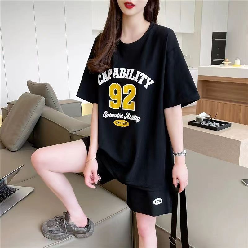 Women's Short Sleeve T-Shirt and Shorts Sports Set