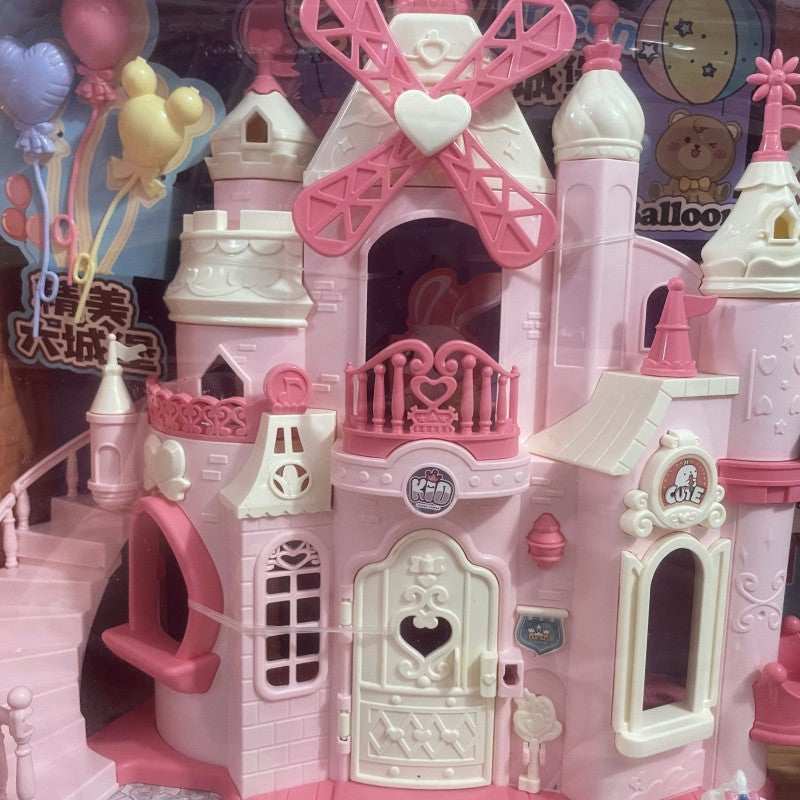 Bunny Castle Villa Dollhouse Play Set with Furniture