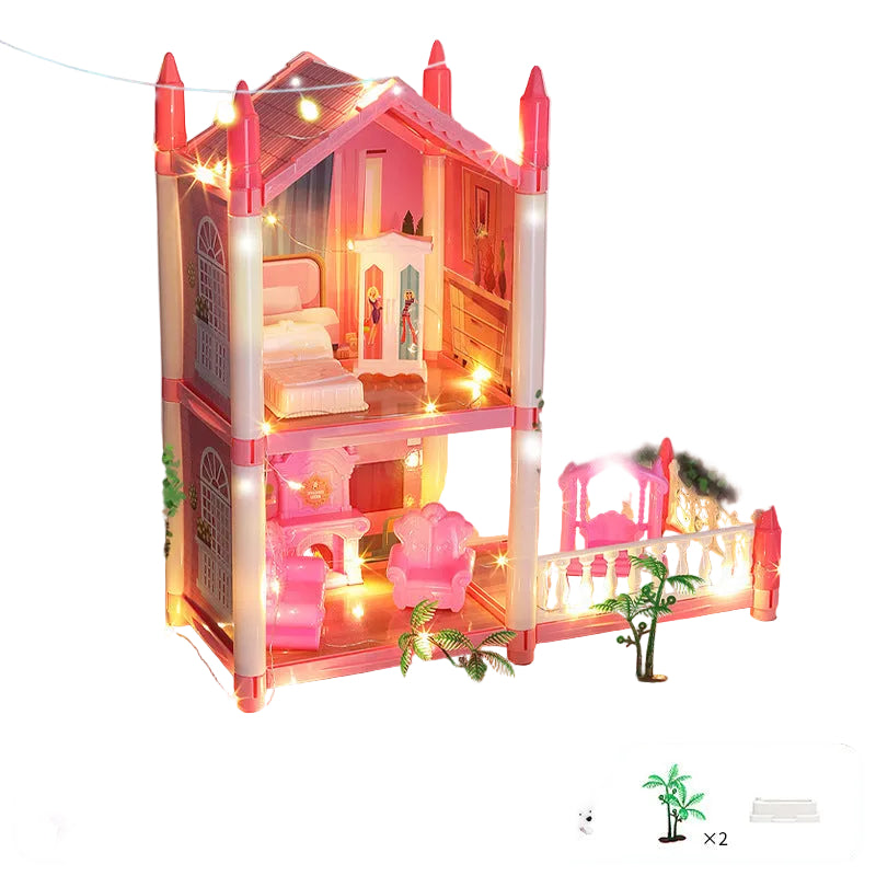 Lighted Princess Villa Castle Dollhouse Assembly Play Set
