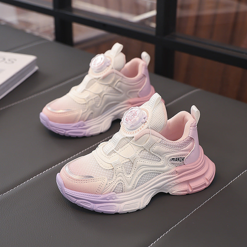 Girls Lightweight Rotating Buckle Sports Sneakers