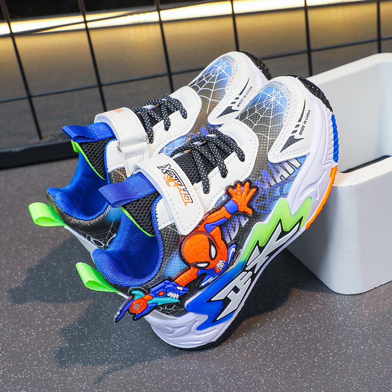 Boys Leather Casual Sneakers with Soft Non-Slip Sole