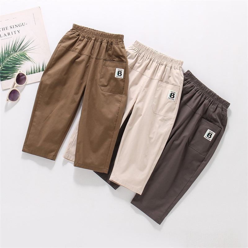 Boys Stretch Cotton Straight Leg Casual Pants