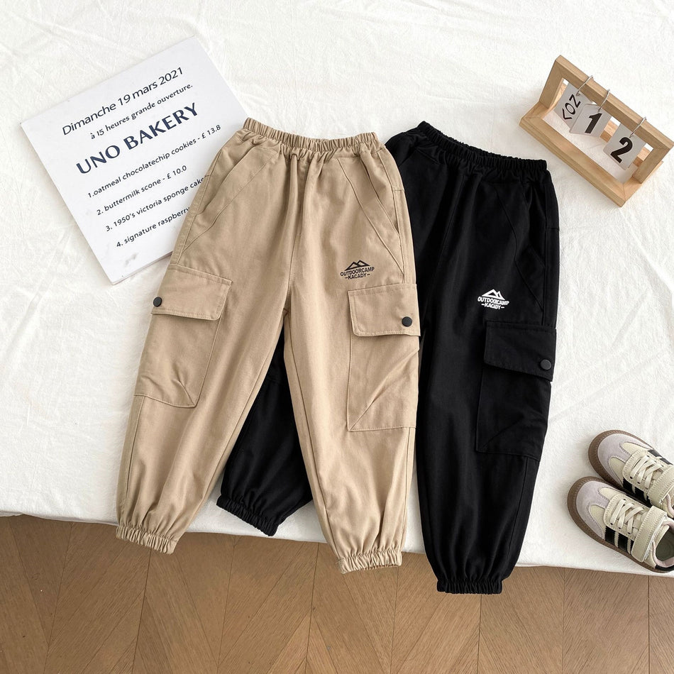 Boys Cargo Jogger Pants Casual Long Trousers