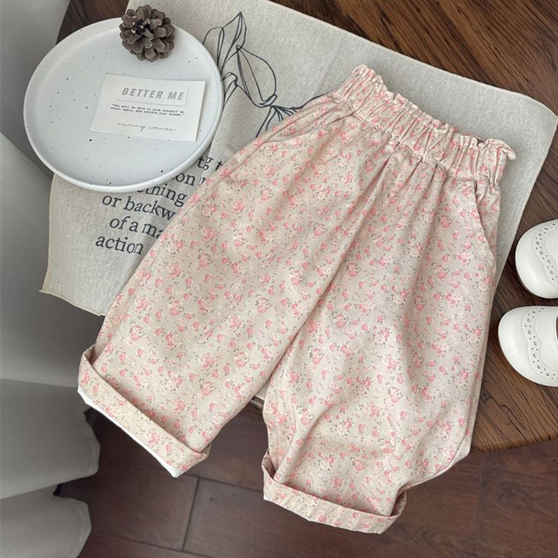 Girls Floral Harem Pants Casual Spring Autumn Trousers