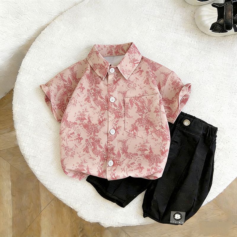 Boys Polo Collar Short Sleeve Summer Shirt