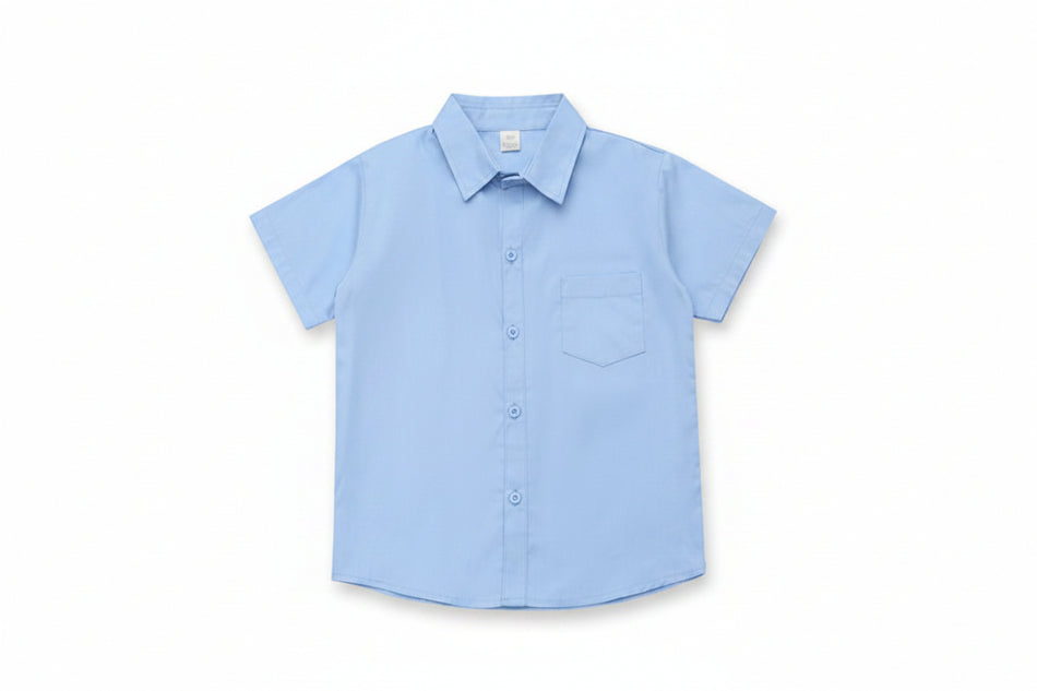 Boys Cotton Short Sleeve Button-Up Summer Shirt
