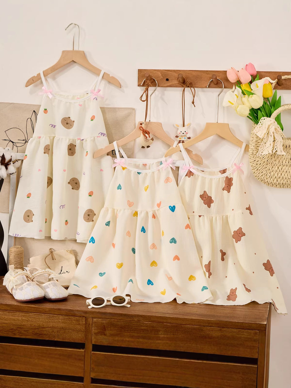 Baby Girls Floral Sleeveless Cotton Summer Dress