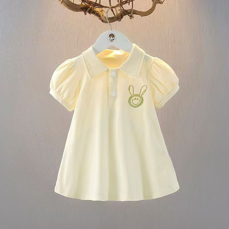 Girls Polo Collar Princess Summer Dress