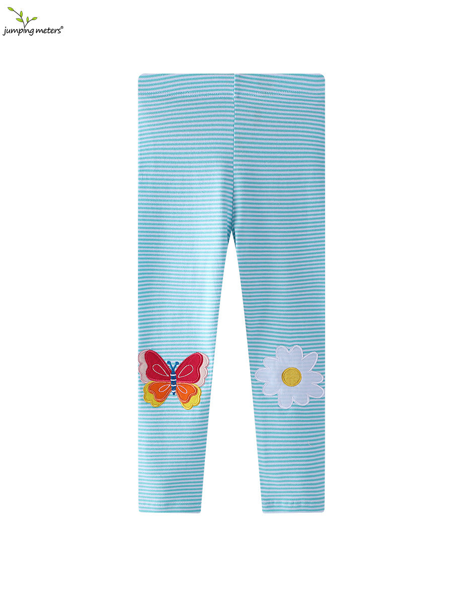 Girls Striped Lightweight Leggings for Spring & Summer