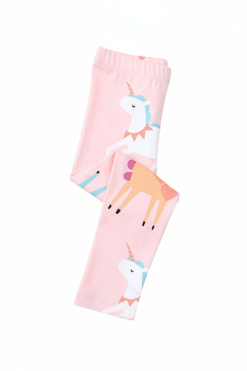Girls Cartoon Stretch Leggings for Spring & Autumn