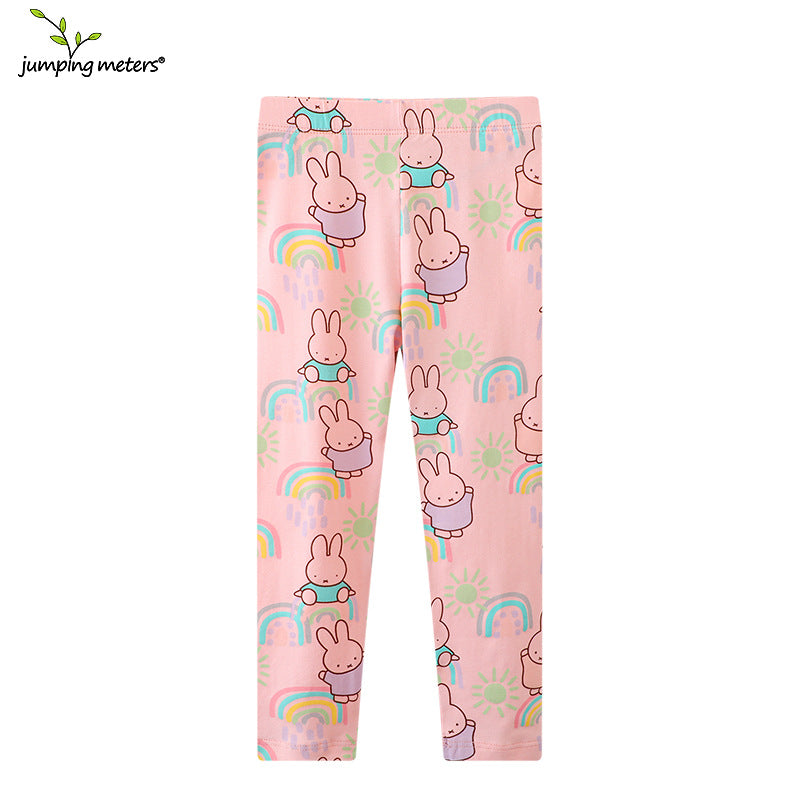 Girls Stretch Leggings for Spring – Multi-Color Casual Pants