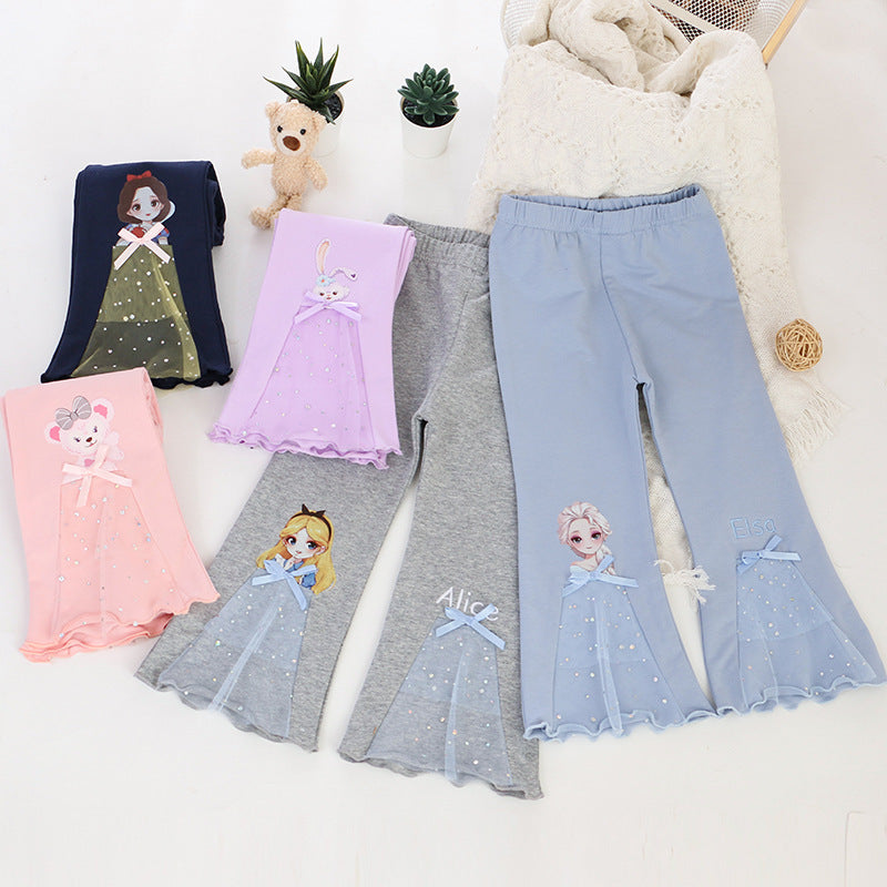 Baby Girls Cartoon Stretch Leggings for Spring & Autumn
