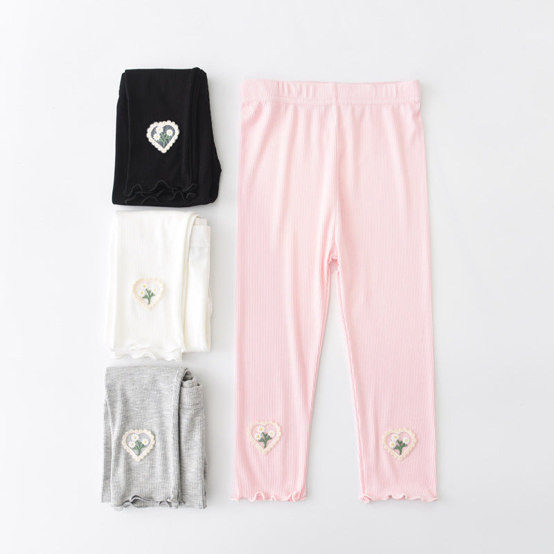 Girls Ribbed Cropped Leggings – Lightweight & Quick-Dry