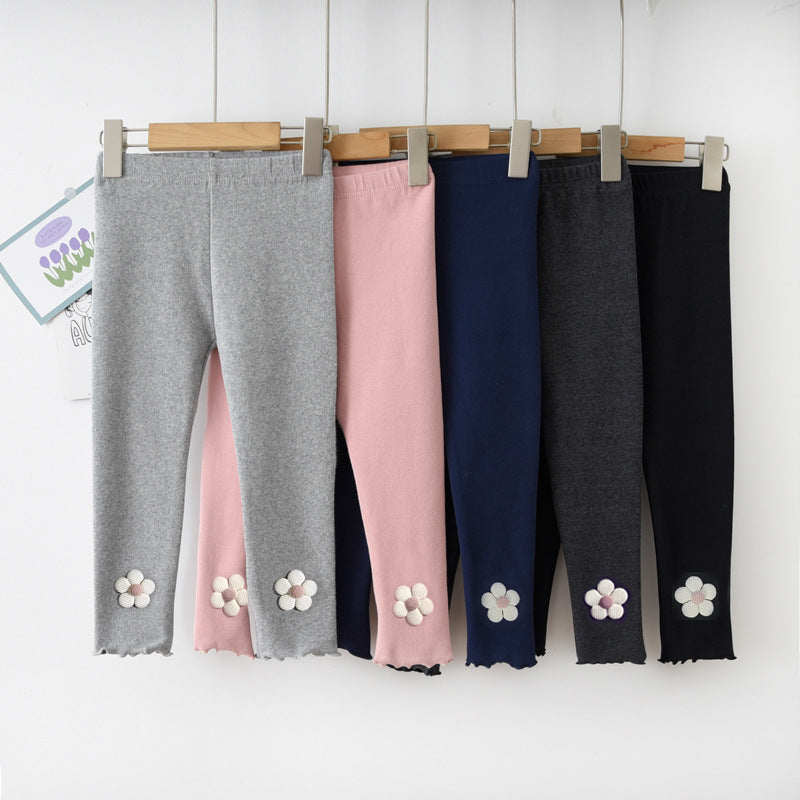 Girls Floral Leggings for Autumn – Soft Stretch Pants