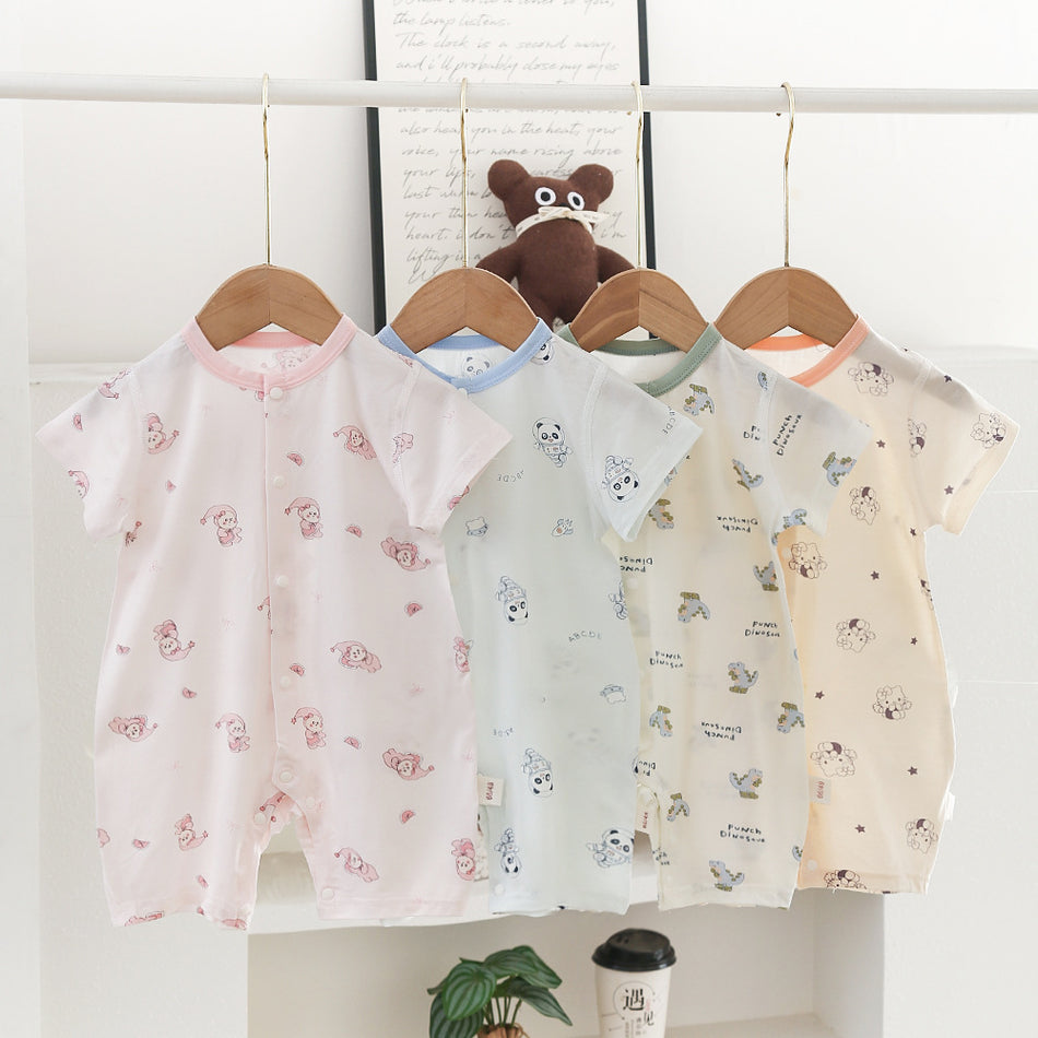 Baby Clothes, Summer Thin Air-Conditioned Clothing, Short-Sleeved Rompers, Baby Pajamas, Cool and Skin-Friendly Short Rompers, Hot Selling Online