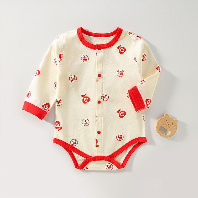 Baby Cotton Long-Sleeve Wrap Bodysuit – Four Seasons Romper
