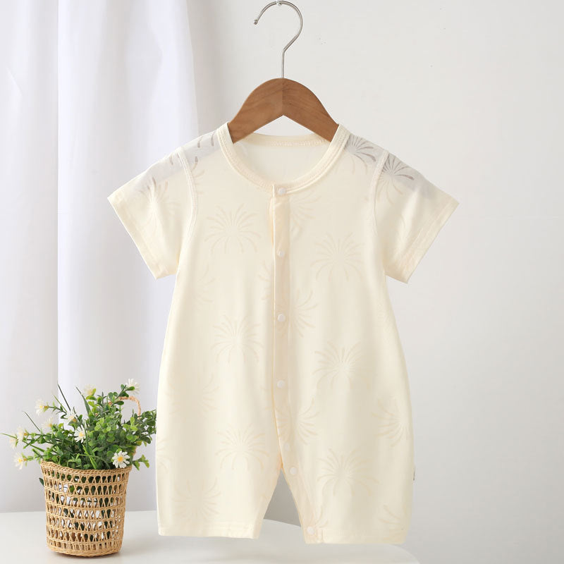 Baby Modal Short-Sleeve Romper – Lightweight Summer Jumpsuit