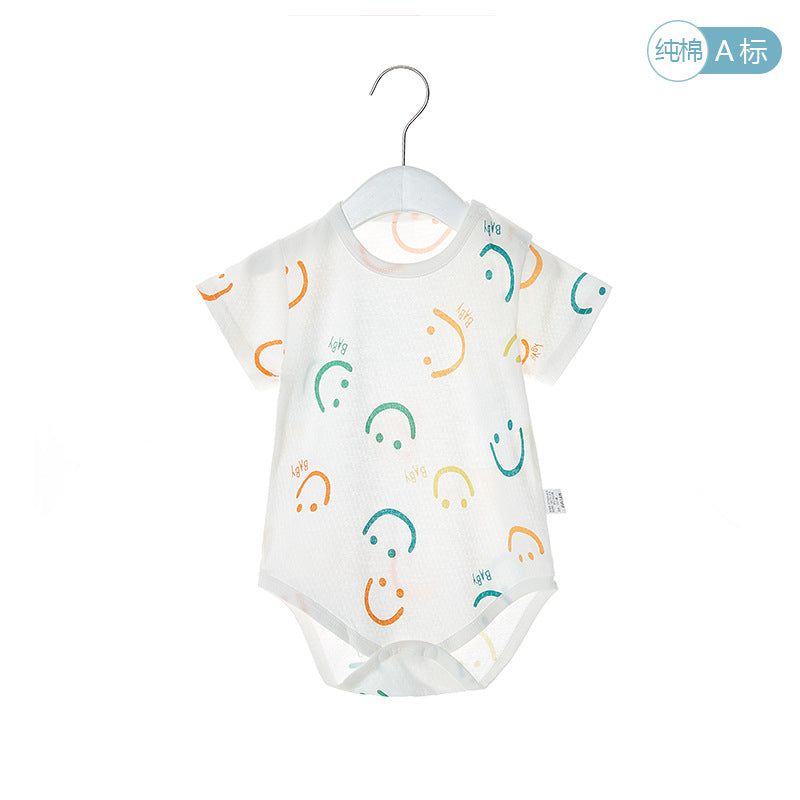 Baby Cotton Short-Sleeve Triangle Romper – Summer Bodysuit