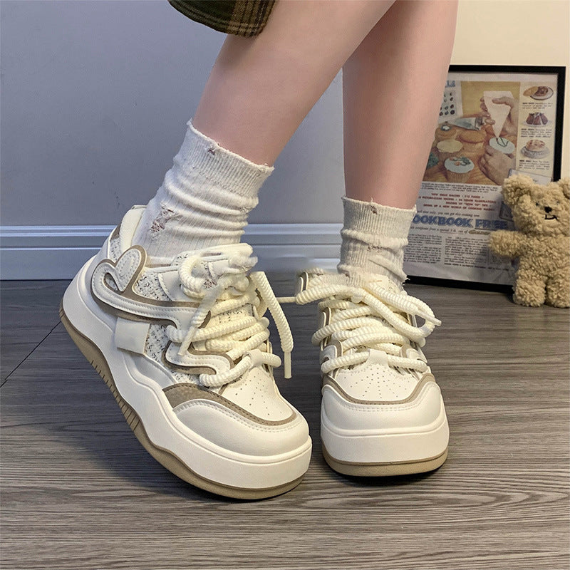 Girls Platform Sneakers – Lightweight Floral Casual Skate Shoes