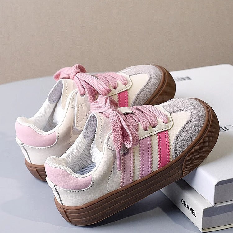 Girls Low-Top Skate Sneakers – Casual Lace-Up Shoes