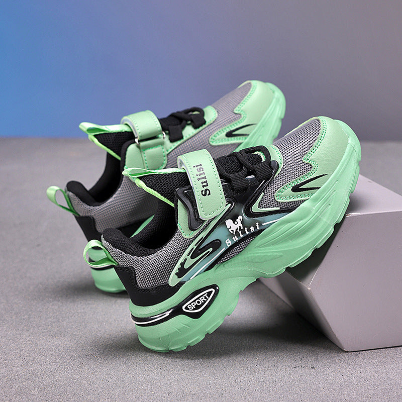 Breathable Mesh Velcro Sports Shoes Lightweight Casual