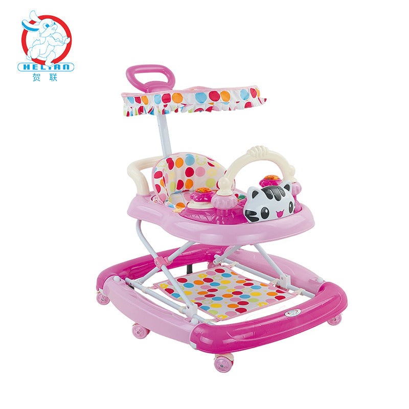 Musical Baby Walker with Anti-Rollover Base