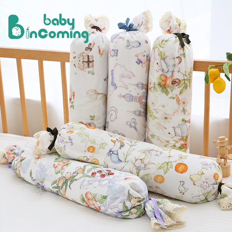 Candy-Shaped Bamboo Cotton Buckwheat Baby Bolster Pillow (Class A Gauze Side Sleeper & Back Support Cushion for Newborns)