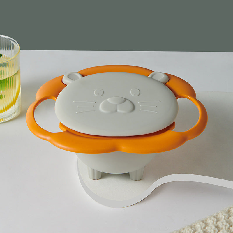 360-Degree Rotating Anti-Spill UFO Baby Bowl (Drop-Proof PP Gyro Snack & Feeding Bowl for Toddlers 12M+ in Ivory White, Purple Blue & Dark Green)